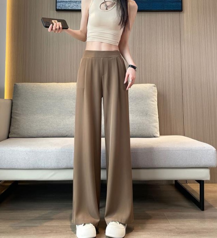ボトムス デート モテアイテム ストレート ワイドレッグ ウエストゴム ロング丈 コットン 大人可愛い きれいめ 上品 おしゃれ かっこいい 大人可愛い ラブリー キュート ガーリー クール モード系