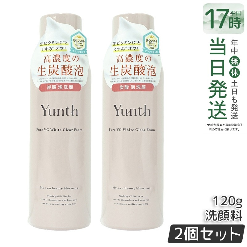 【2個セット】ユンス 生ビタミンC洗顔フォーム 120g 敏感肌用 無添加処方