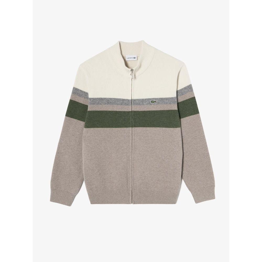 ラコステメンズハイネックカラーブロックカーディガン AH701E-54N 02S Q2NAH701E-54N02S
