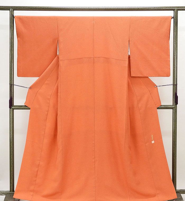 色無地 正絹 霰鮫地紋 身丈162cm 裄丈65.5cm 色無地 リサイクル 着物 a0780
