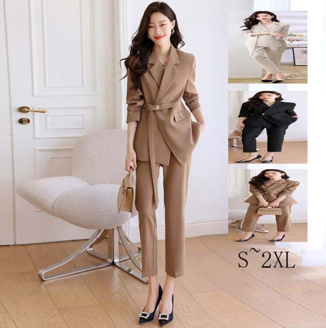 即日発送フォーマルスーツ カジュアルスーツ ジャケット+パンツ エレガント 韓国風 2点セット 立体 セレモニースーツ 上下セット パーティー スーツ ズボン スーツセット 女性スーツ レディーススー