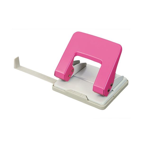 （まとめ） TANOSEE 2穴パンチ 20枚穿孔ピンク 1台 [x30セット]