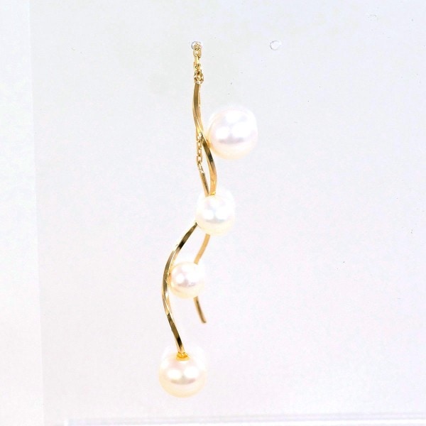 K18 18金 YG イエローゴールド ピアス(片耳) パール(真珠) ジュエリー 中古