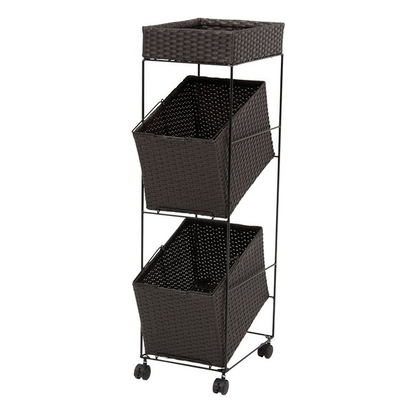 ランドリーラック 幅28×奥行42×高さ103cm ダークブラウン RAN-2425DBR