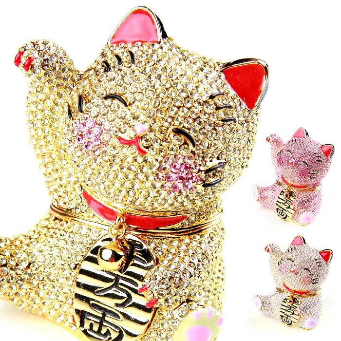 【正規品】 煌めき招き猫 まねき猫 金運 宝石箱 東京銀座PICALS 12-ex380