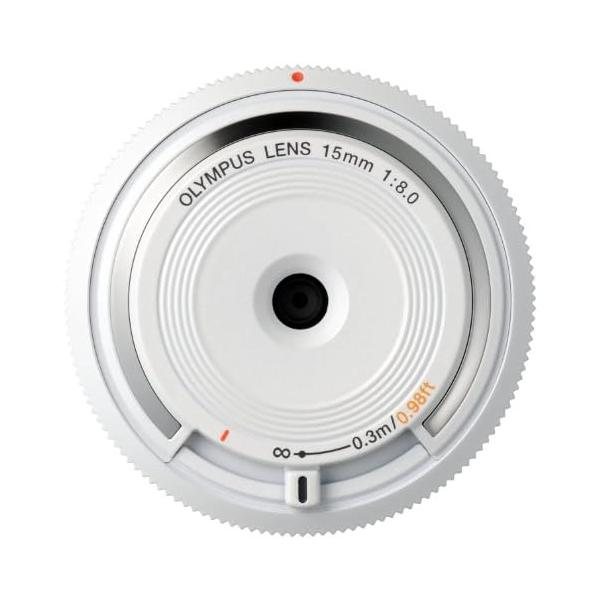 【中古】OLYMPUS ボディキャップレンズ マイクロフォーサーズ用 ホワイト BCL-1580 WHT