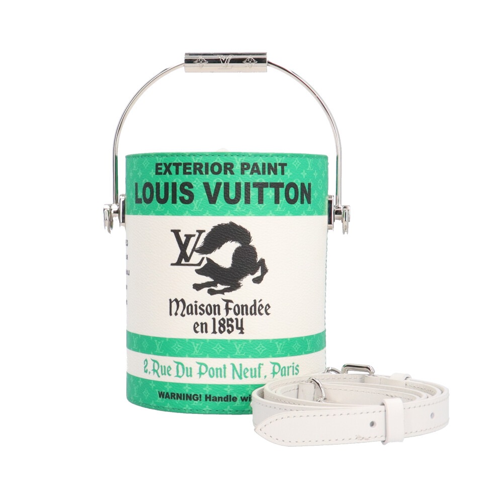 ルイヴィトン ペイントカン ショルダーバッグ キャンバス M81592 グリーン LOUIS VUITTON 中古 美品