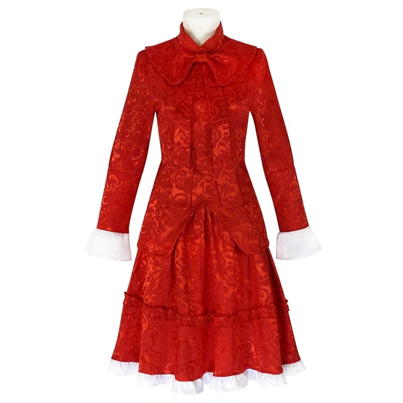 影宅cos服エミリーコスプレラムエミリーロリメイド赤いプリンセスドレス