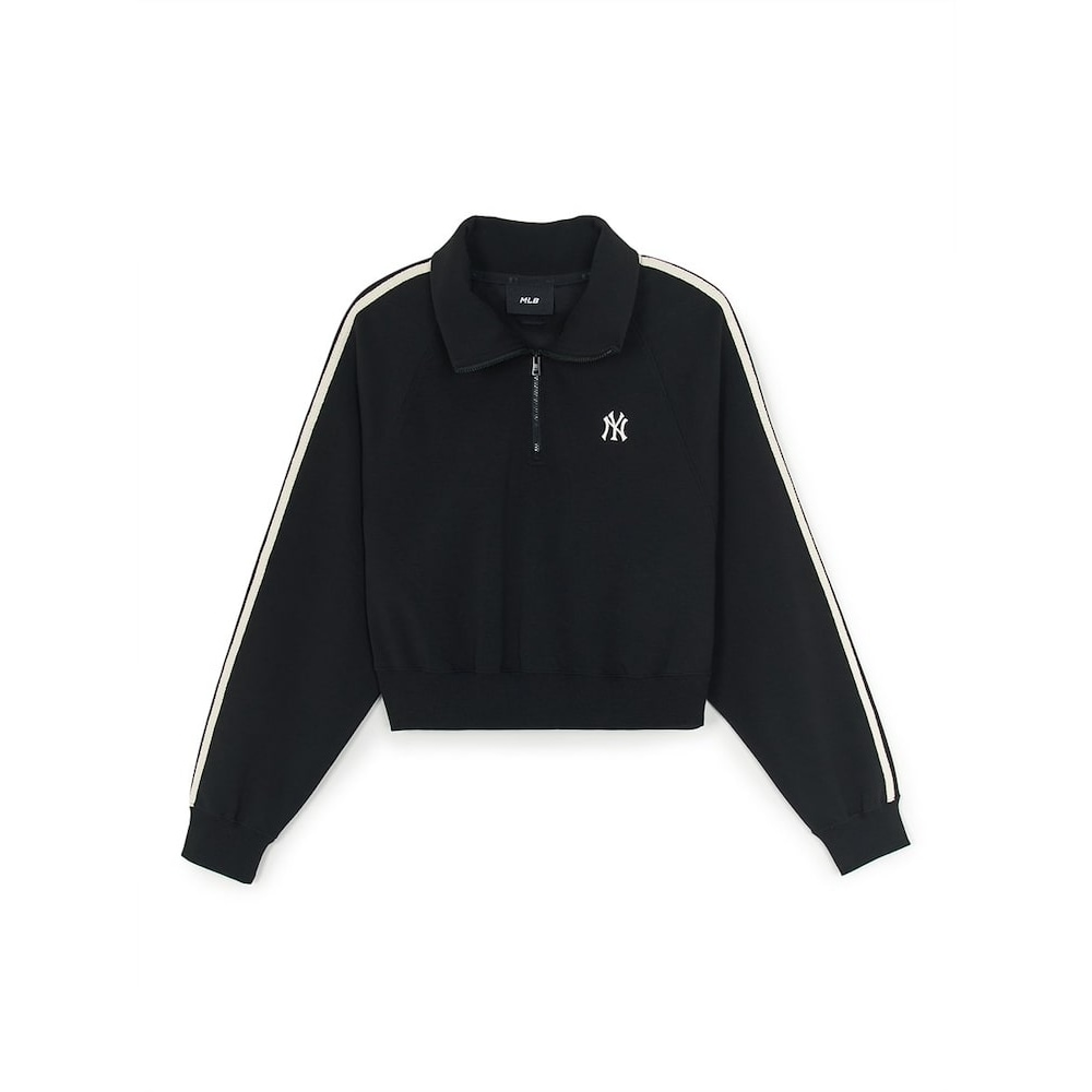 [MLB公式] 女性用バーシティスポーティブカーシブハーフジップアップスウェットシャツ NY (ブラック) QHHC3FMTV1354-50BKS