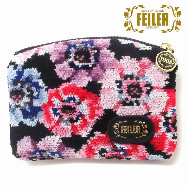 FEILER フェイラー ポーチ 小物入れ レディアネモネ LAM242017 ブラック 限定品