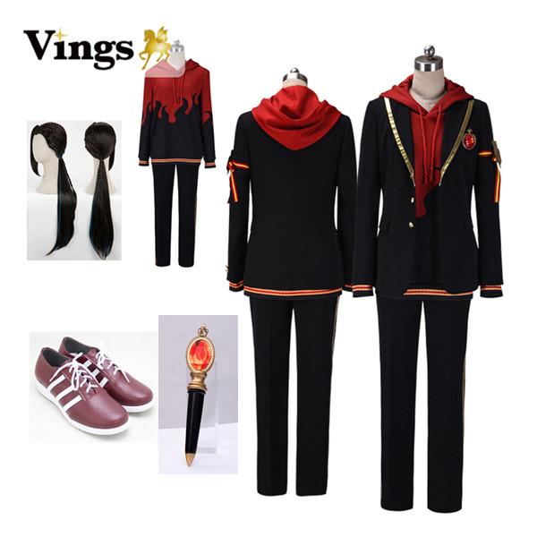 [激安本日限定]コスプレ衣装 ツイステッドワンダーランド ツイステ TWST スカラビア寮制服 ジャミル・バイパー アイテムペン 靴 ウィッグ