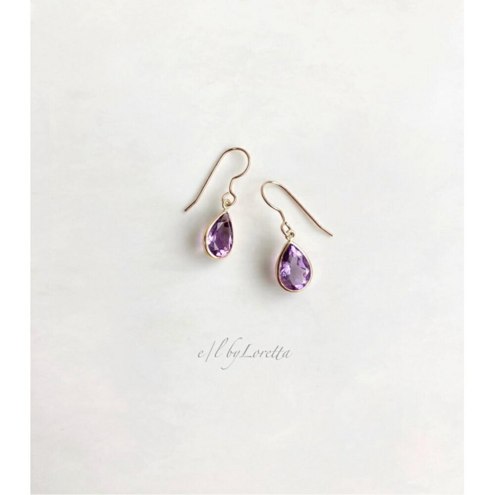 アメジスト 14kgf drop pierce/earring EL by Loretta レディース アクセサリー