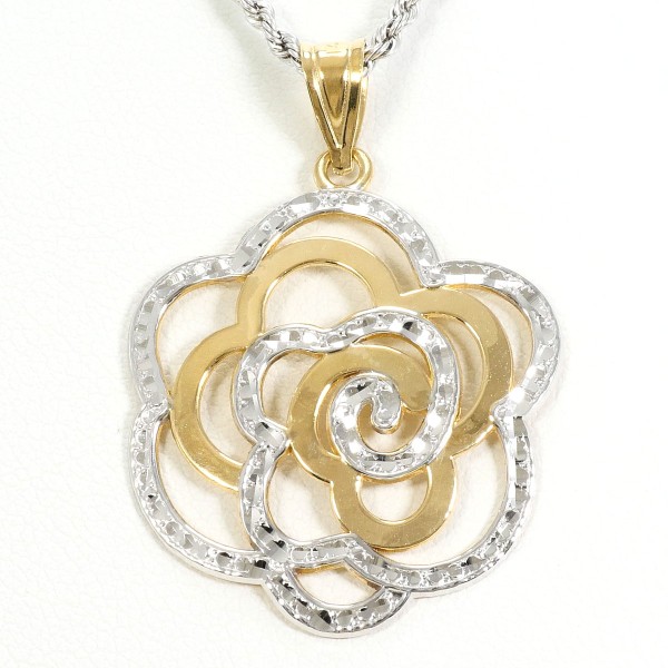 14K YGWG ネックレス 総重量約2.9g 約42cm ジュエリー 中古