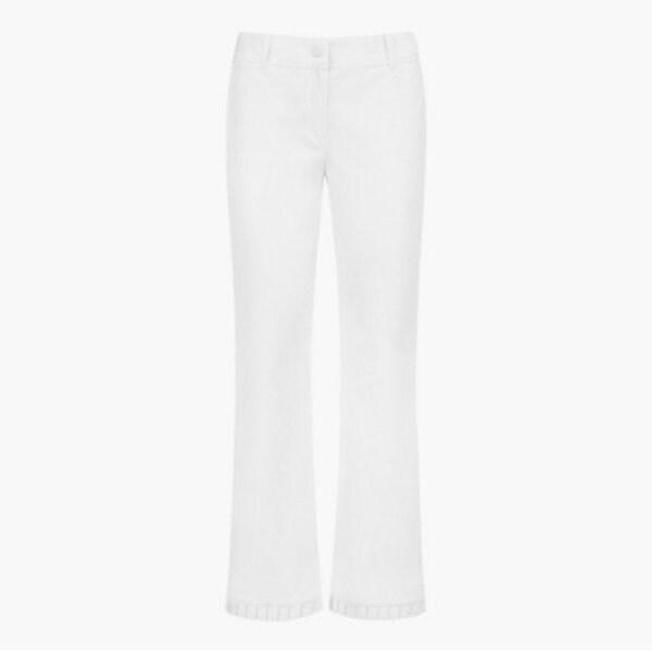 ゴルフパンツ KQF GQ222LPT41-WHTE 女性用裾プリーツポイントブーツカットパンツ / white