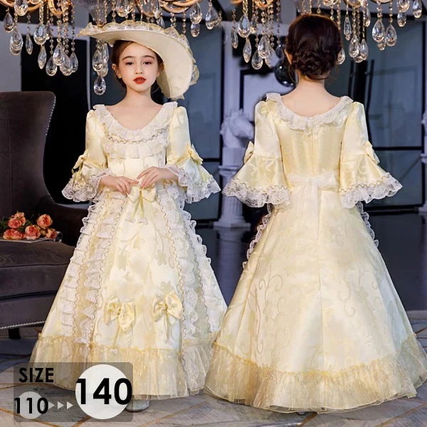 キッズドレス ロココ調 中世 ドレス プリンセス 子供用 宮廷風 貴族ドレス 仮面舞踏会 ロリータ ドレス コスム ドレス 舞台ステージ衣装 ヨーロッパ クリスマス ハロウィン 舞踏会