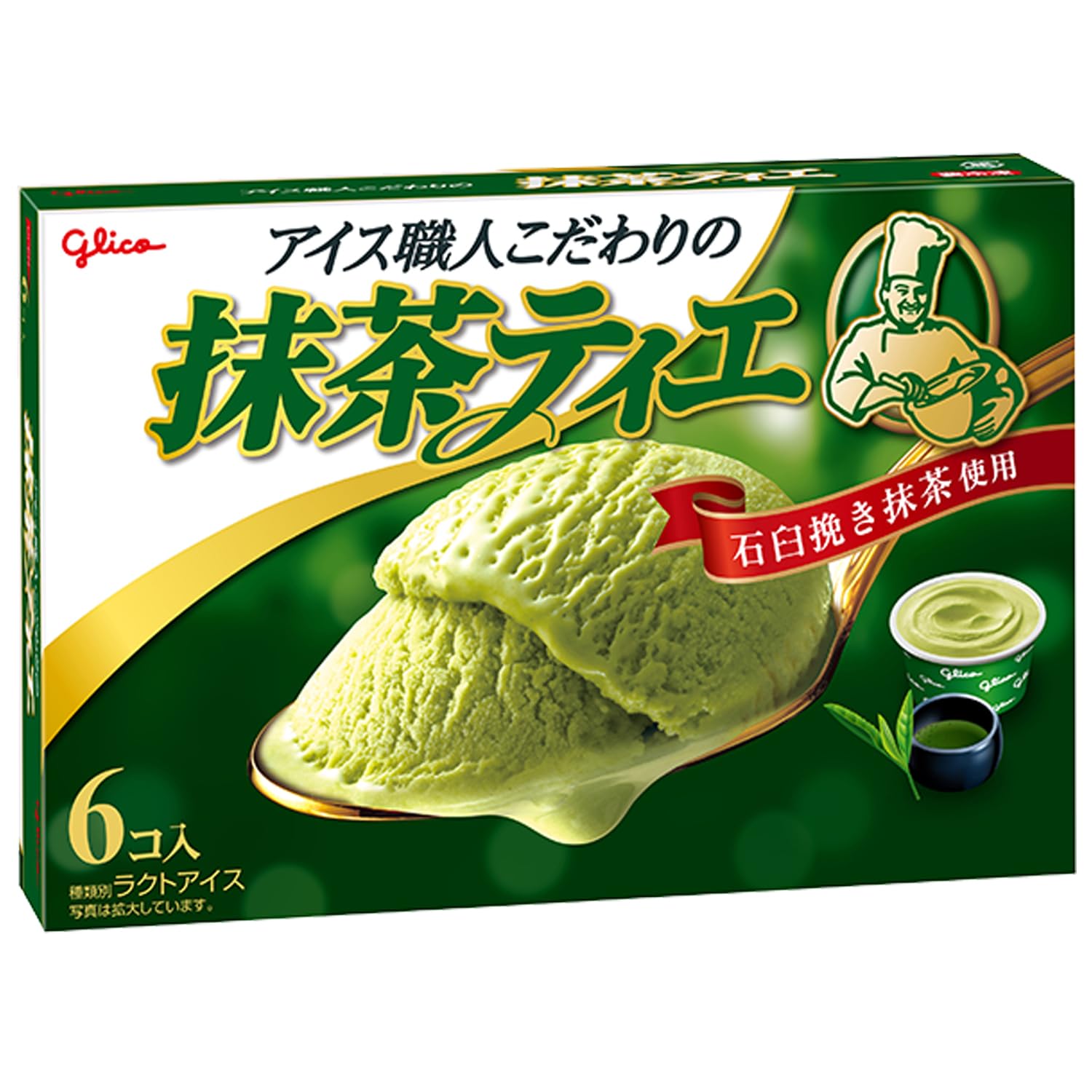 [冷凍] 抹茶ティエ (87ml×6個)×8箱 江崎グリコ アイス マルチ ファミリー