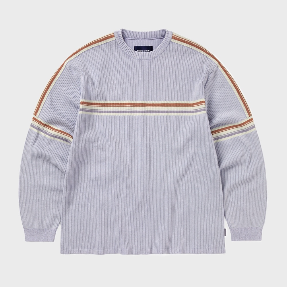 ディス・イズ・ネヴァー・ザット・ストライプ・ニット L/S トップ・ラベンダー