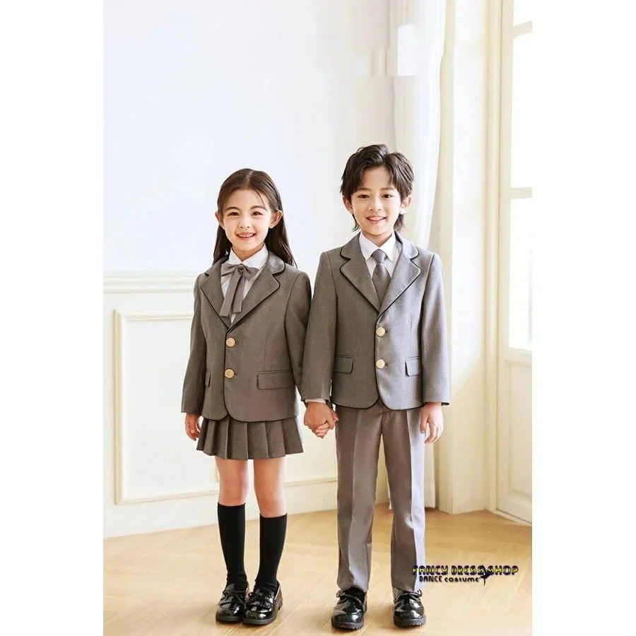 和服コスチュームコスチュームグレー スーツ スクール制服 セットアップ 入学式 フォーマル 卒園 男の子 【制服標準装備】卒業式 6年生 セレモニースーツ 入園式 服装 可愛い 小学生 発表会 女