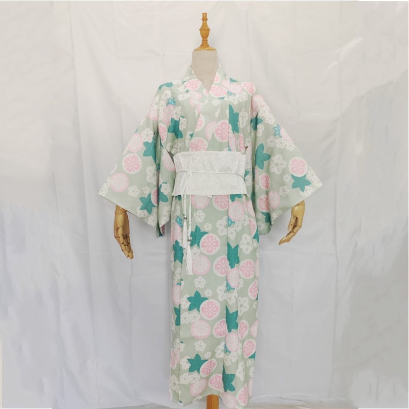 【送.料.無.料.急速発送】浴衣伝統的な正装の花色ワンピース着物