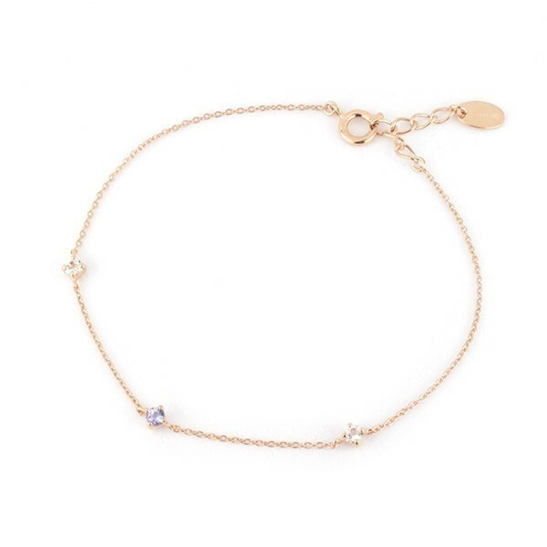 正規紙袋＆箱付 ブレスレット レディース 12月 誕生石 3石モチーフ タンザナイト トパーズ シル 9,000円