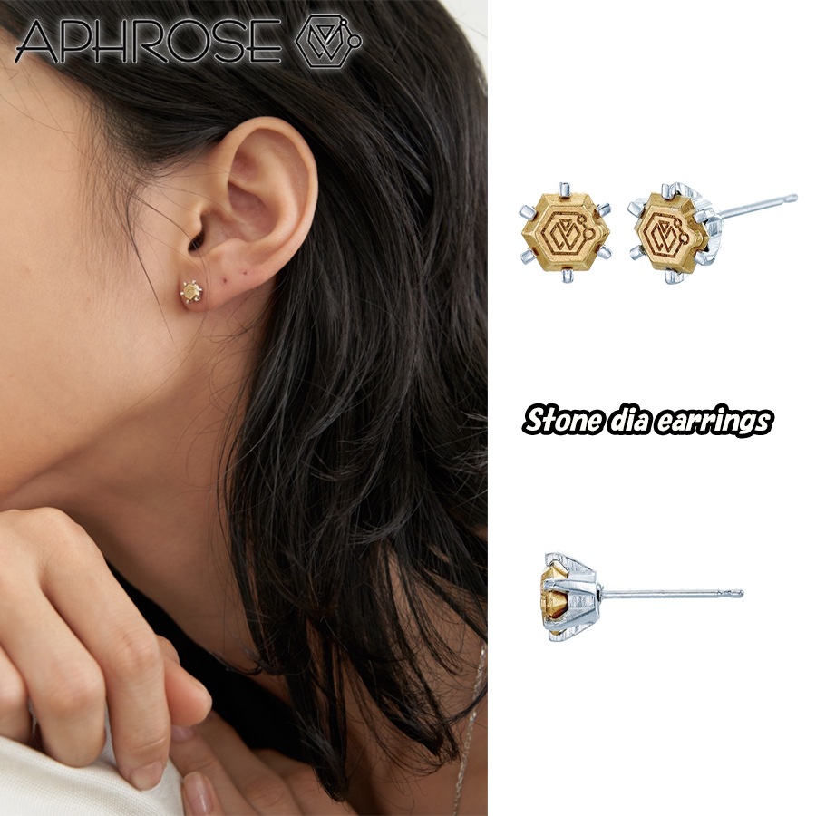 stone diamond earrings 韓国ファション 正規品