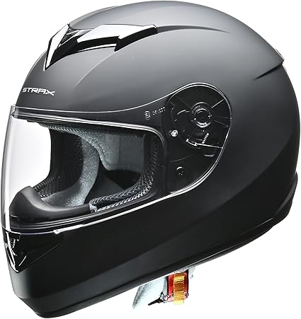 バイクヘルメット フルフェイス STRAX マットブラック LLサイズ 61-62cm未満 SF-12