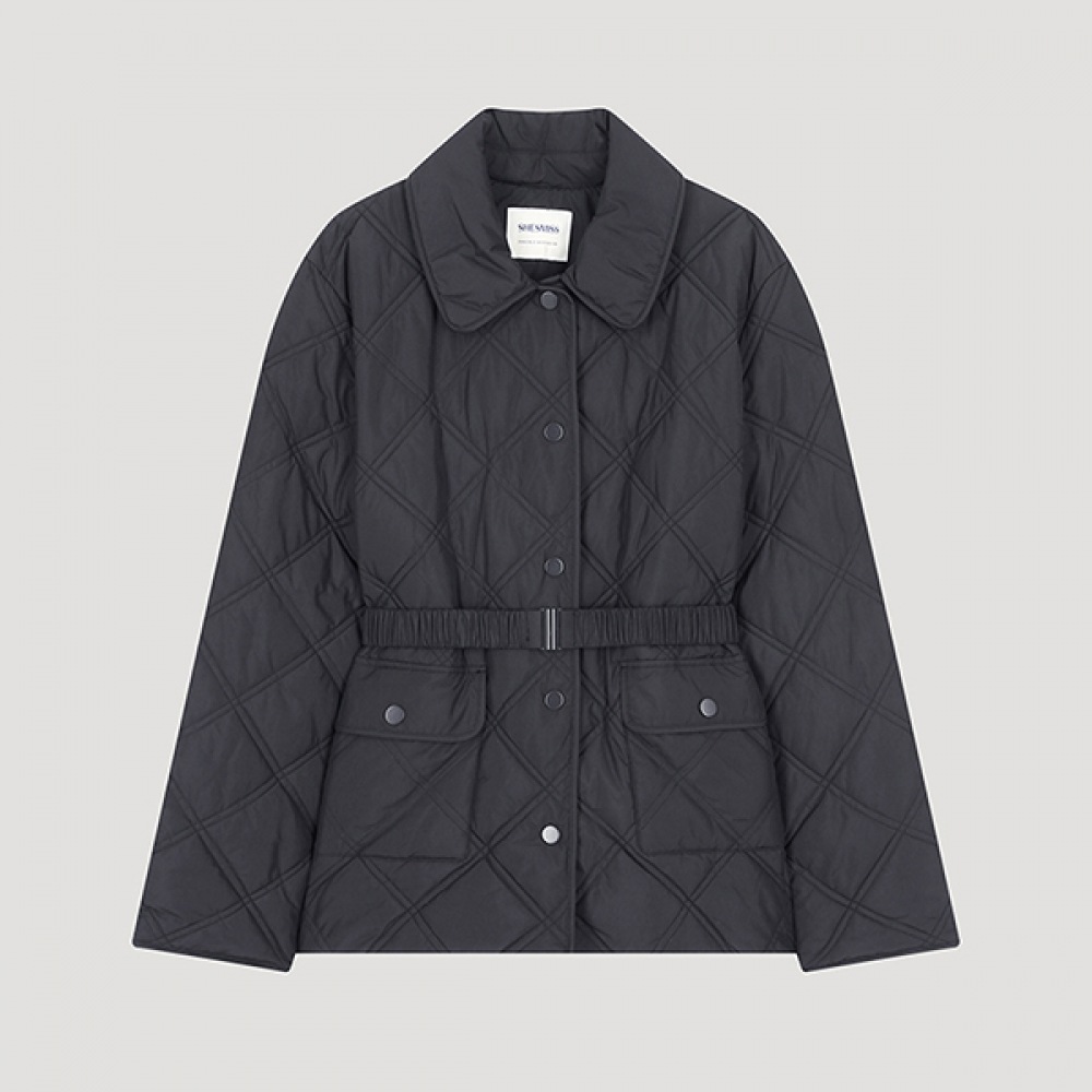 (シーズミス) ベルト付きラウンドカラーパッド入りジャンパー_sspjpo42020_CH