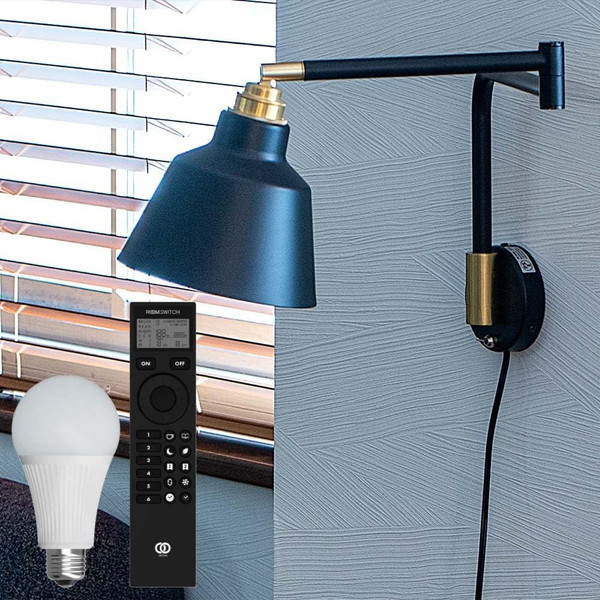 gram8 TC-1016R-KORAT BK 【リモコンセット】1灯アームウォールライト コラットリモート ブラック