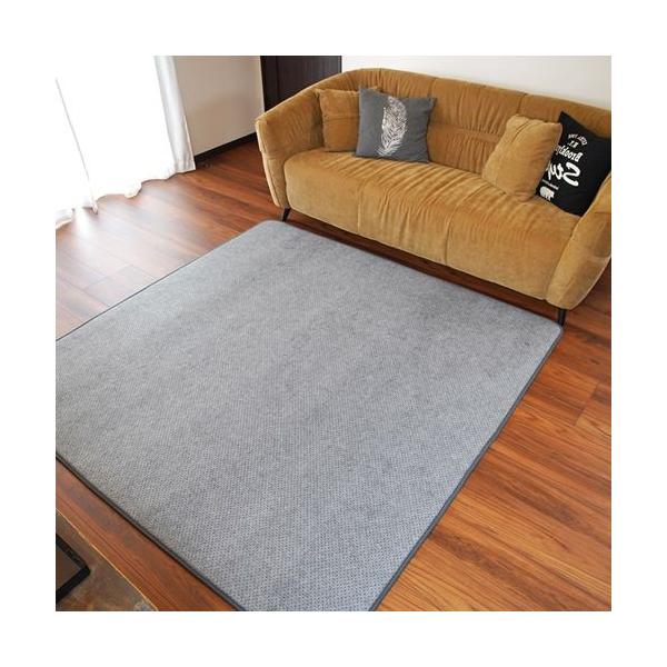 下敷きラグ 厚手 洗える 2畳 2帖 正方形 180180cm 滑り止め付き 滑らない 厚い 厚め 10mm リビング シンプル ホットカーペット 床暖房対応 イケヒコ ID002