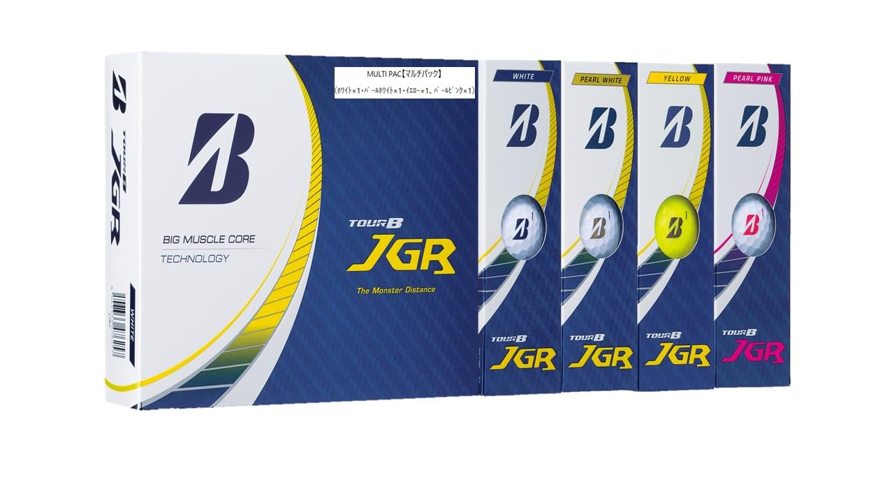 BRIDGESTONE(ブリヂストン)ゴルフボール TOUR B JGR 2023年モデル 12球入 マルチカラーパック(ホワイト×3球パールホワイト×3球イエロー×3球パールピンク×3球) J