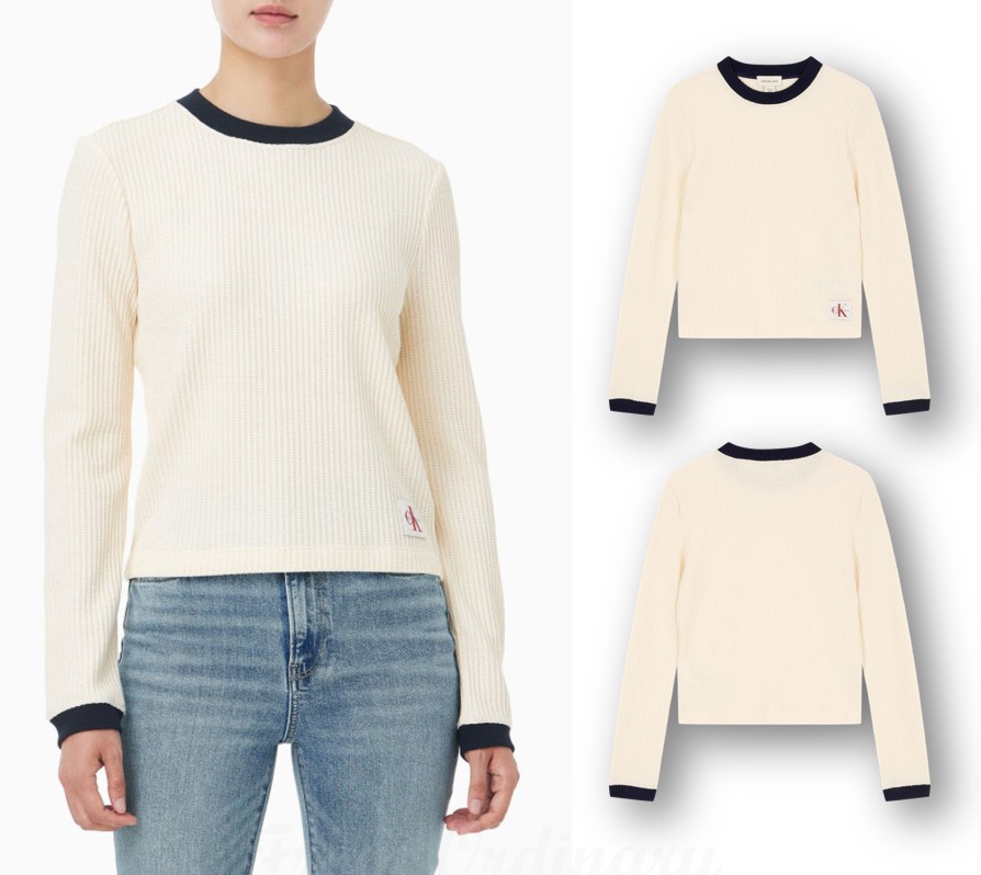 Womens Waffle Long-sleeved T-shirt (47D225G-YAM)