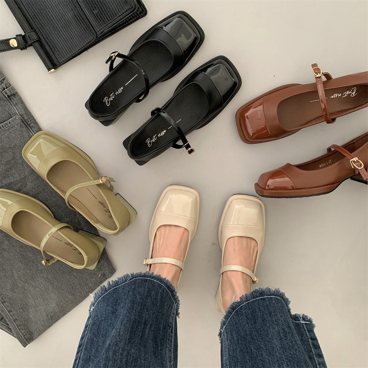 【急速出荷!】革靴日系制服厚底靴キャンパス風パンプスレザーシューズレトロ太ヒールメリージェーン靴wlfx12