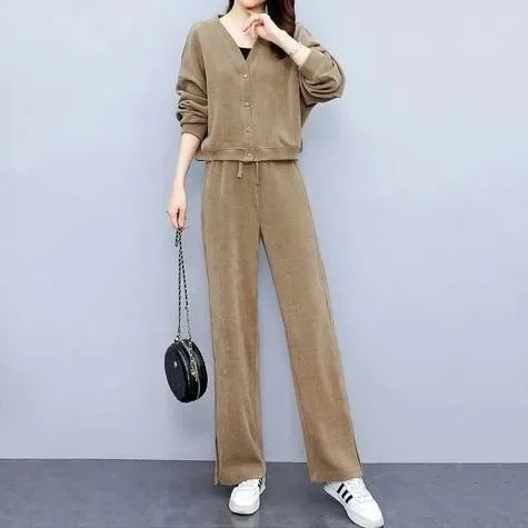 女っぽさが漂う 着痩せ効果 シンプル 無地 長袖 シングルブレスト スリット 二点セット レディース 夏コーデ 夏 秋 早秋 秋コーデ