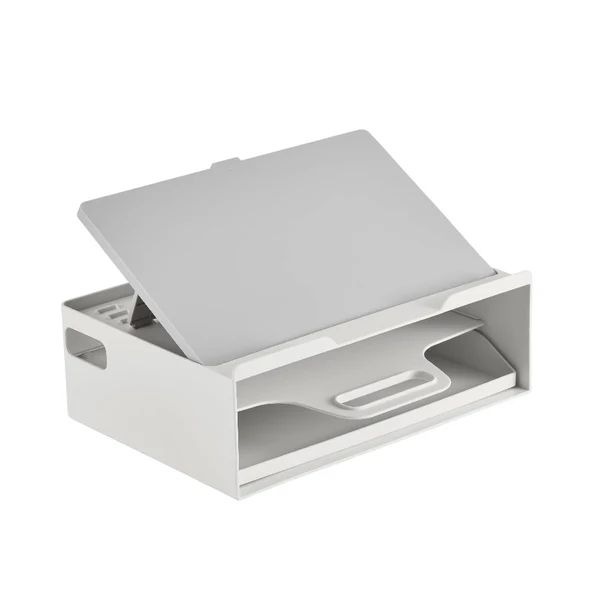 （まとめ買い）ノートPCスタンド収納ボックス ポータブルワークベース ノッテオン 白 WB10-W [x3]