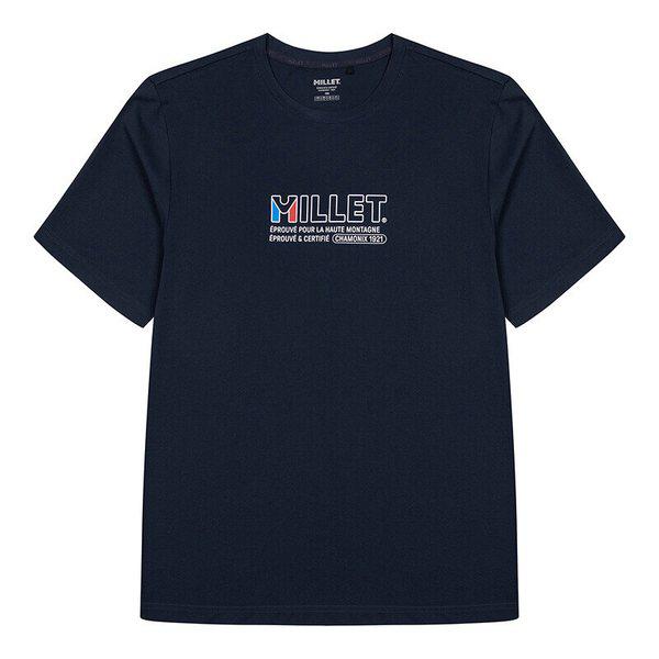 男性用夏のアウトドア日常カジュアルMTドライ半袖Tシャツ ダークネイビー_CC