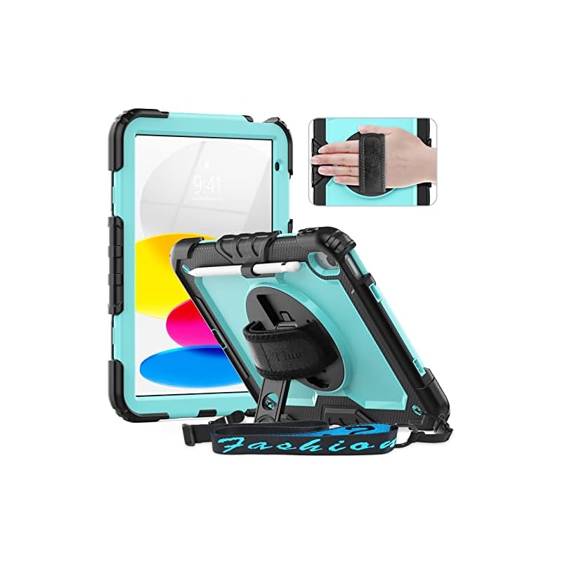 Timecity iPad 第10世代 ケース 2022モデル対応 耐衝撃 Timecity iPad 十世代 10.9インチ ケース 360度回転スタンド 保護フィルム内蔵 傷つけ防止 頑丈 耐久性