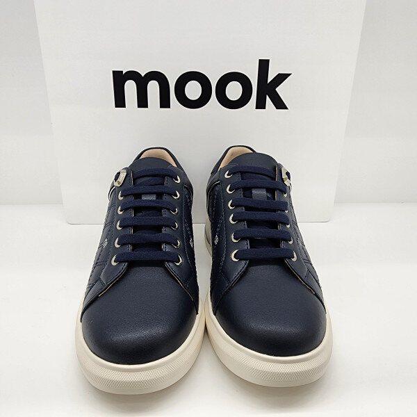 女性ロゴ刺繍スニーカー 422305 AB ネイビー_CC