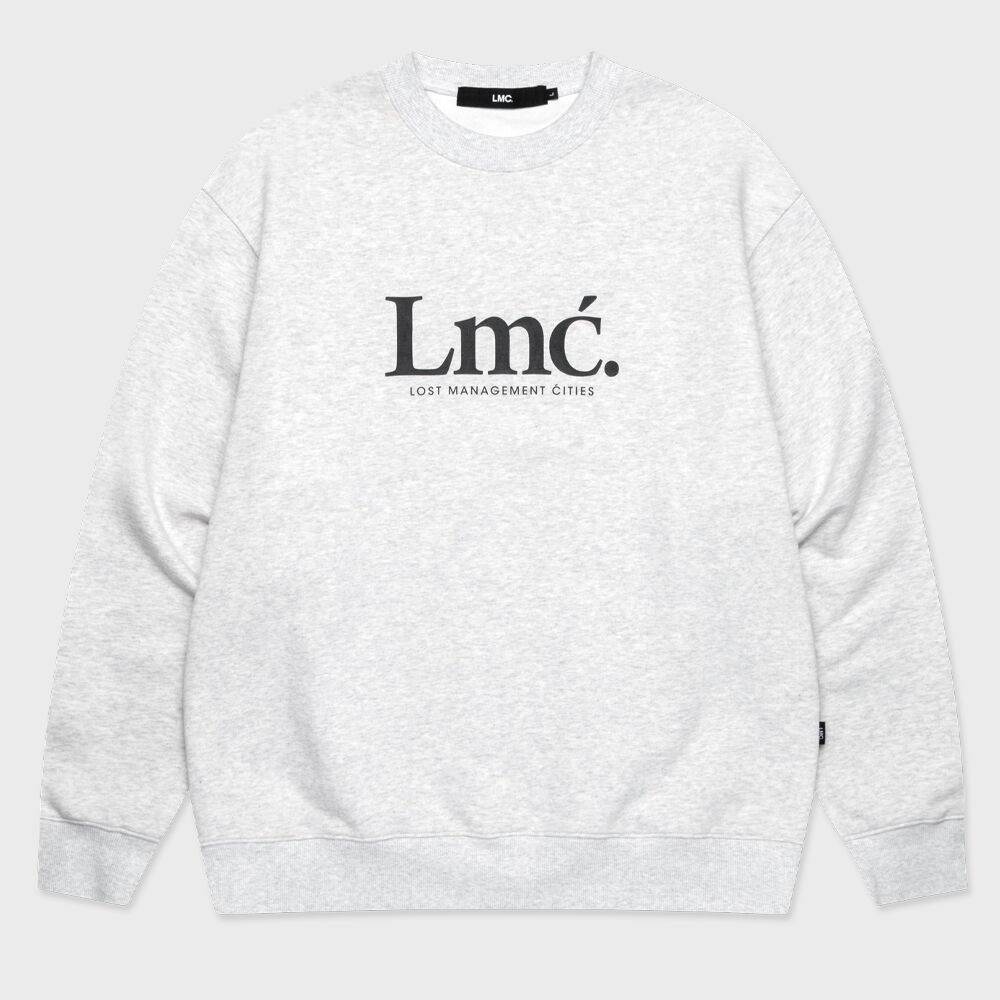 LMC セリフロゴセーターライトヘザーグレー