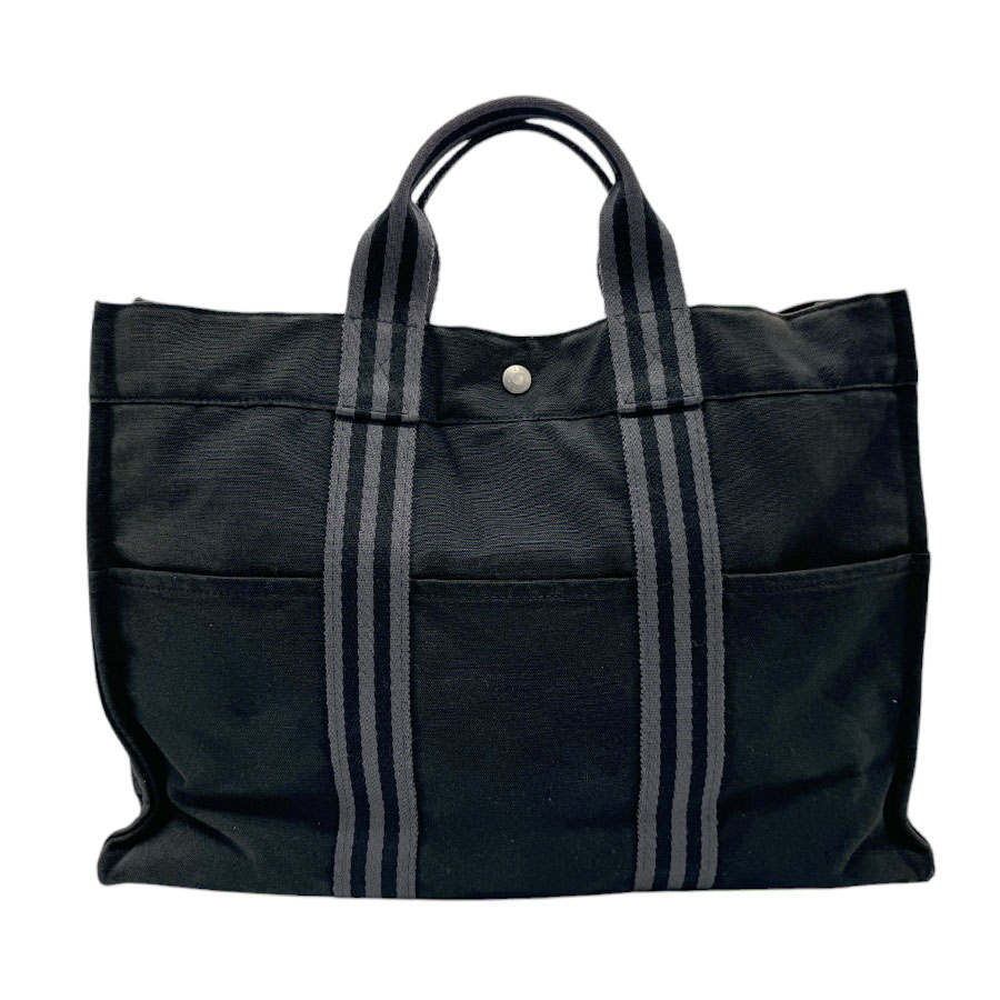 エルメス HERMES ハンドバッグ トートバッグ フールトゥMM キャンバス ブラック ユニセックス z2608