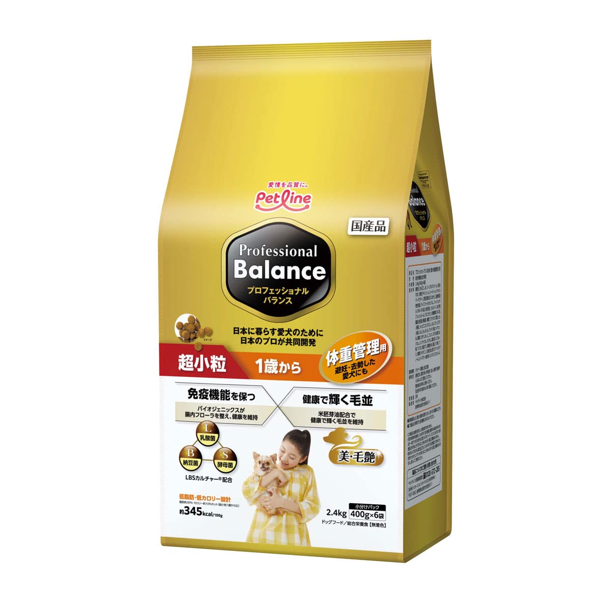 プロフェッショナル・バランス 超小粒 1歳から 体重管理用 2.4kg（400g×6袋） 5,473円