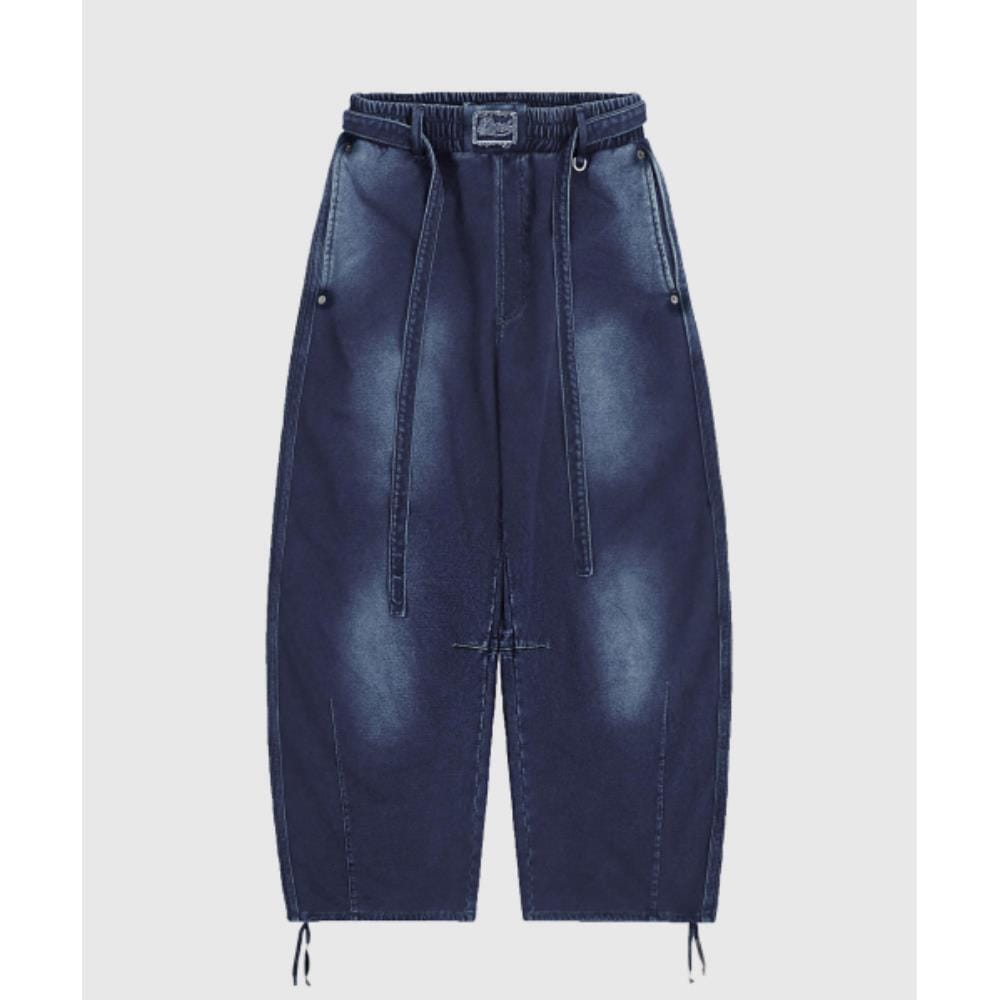 BADBLOOD Billy Washed Denim Sweatpants Blue w-pts24-088