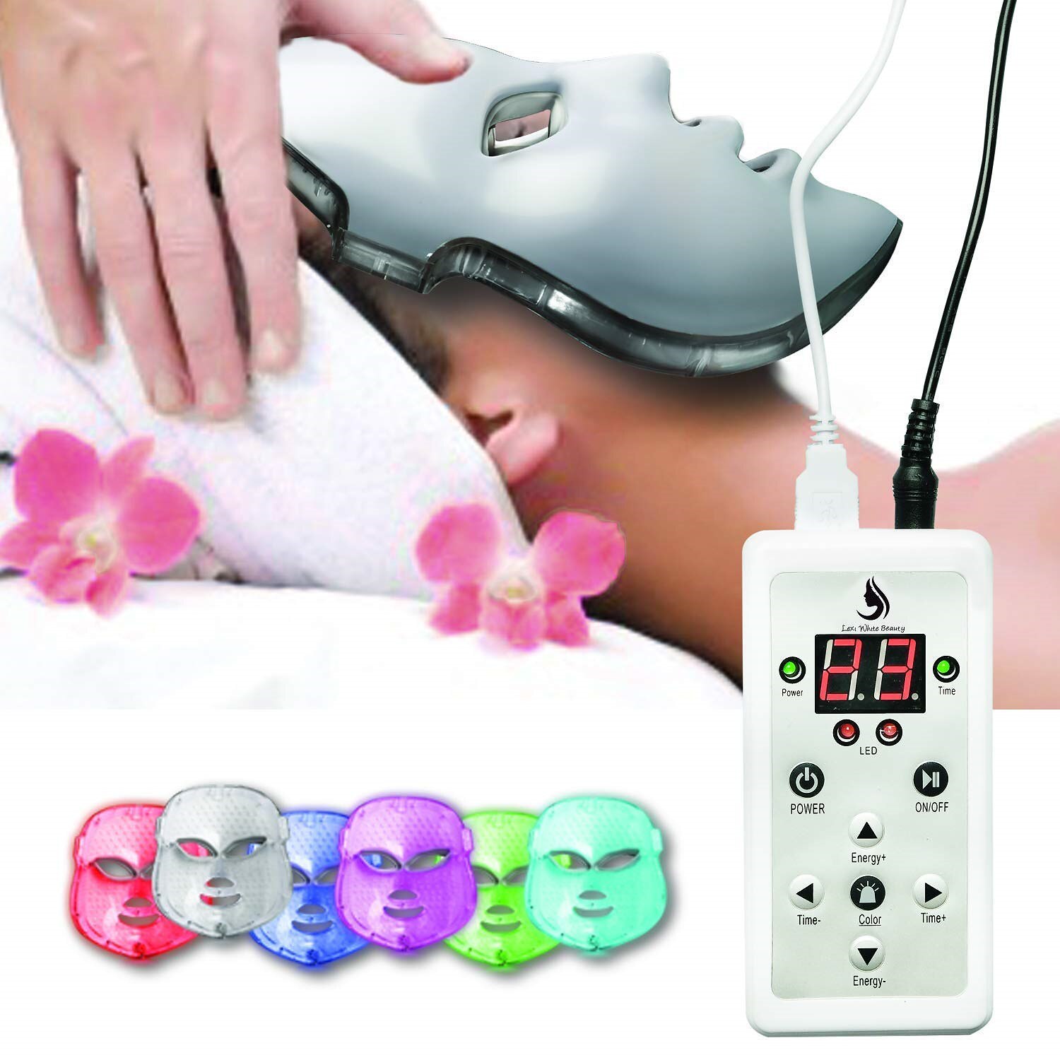 Red Light Therapy LEDフェイスマスク7色 LEDマスクセラピー 肌を健康的に若返