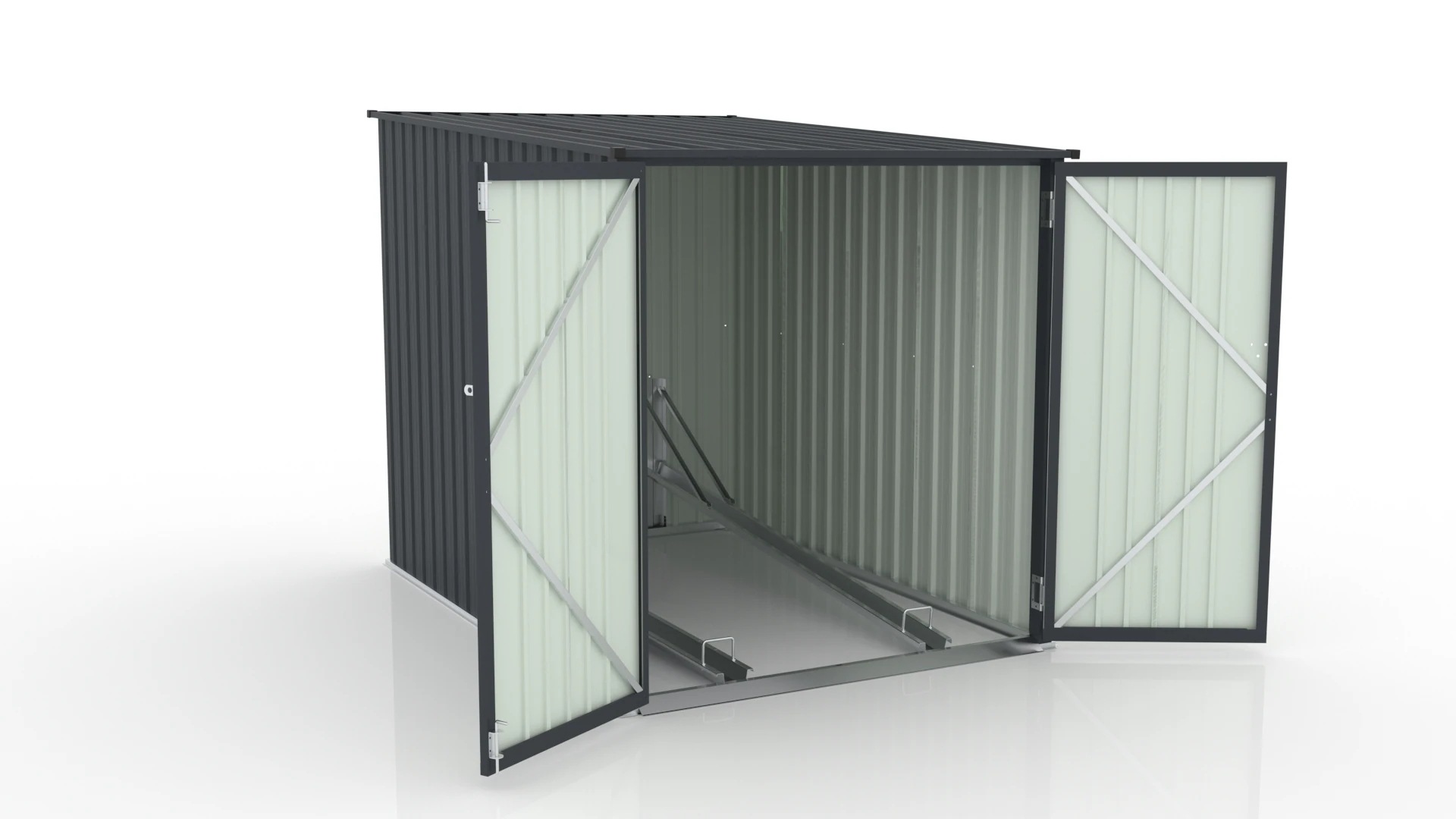 【国内発送Ｍ】1696【スタンド搭載】自転車倉庫 2台用 物置 屋外 スチール 施錠可能 戸外収納庫 大型 収納庫 屋外物置 防さび 防水 ドア スチール物置 屋外収納 ガーデニング 庭 新作