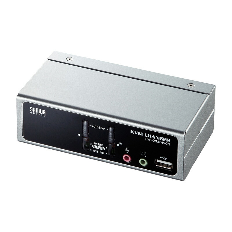 USB PS/2コンソール両対応パソコン自動切替器 2:1 SW-KVM2HVCN