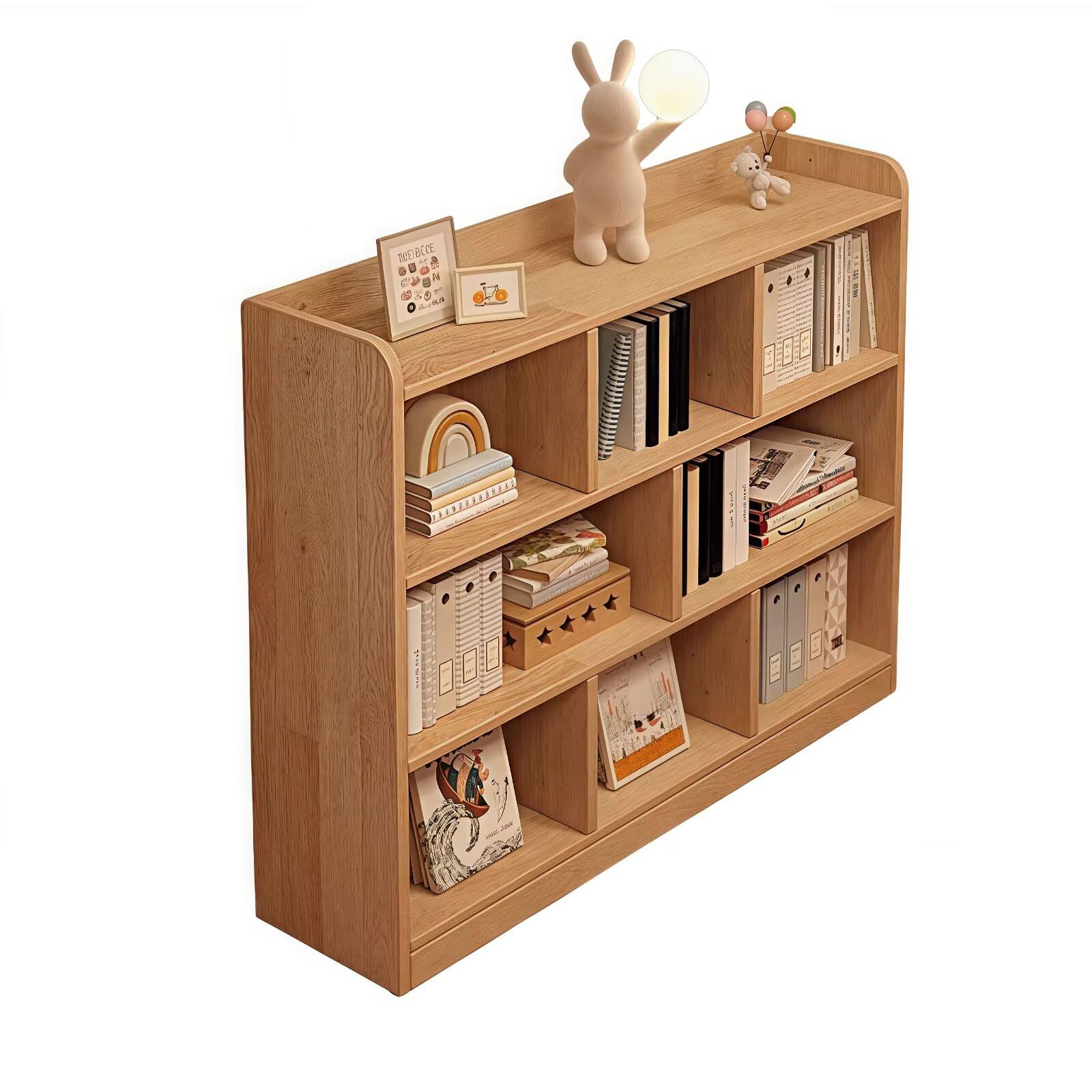 本棚 オープンラック 天然木 幅100CM 3段 木製 シェルフ 書棚 収納棚 格子キャビネット コーナーラック 無塗装 厚板 頑丈 間仕切り 組み立て式 大容量 書棚 伸縮ラック 漫画 文庫本 収納