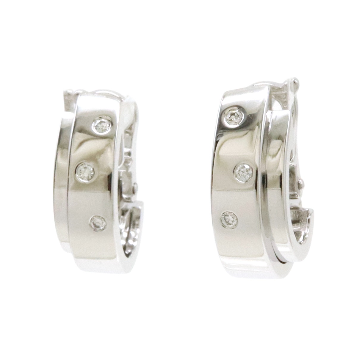 ポセション ダイヤ ピアス イヤリング K18WG 750WG ホワイトゴールド ダイヤモン