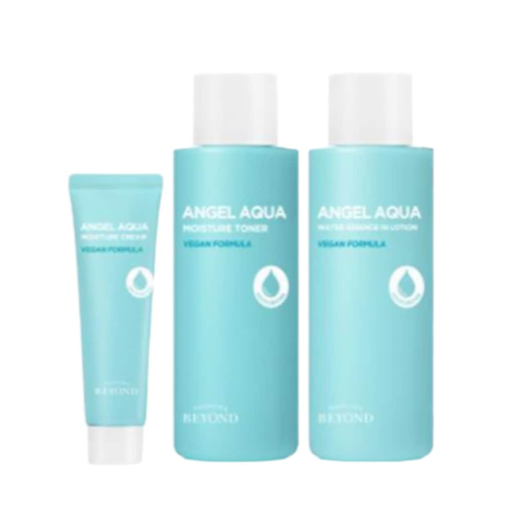 エンジェルアクア スキンケア 2点セット(ビーガン) [本品] トナー150ml+エッセンスインローション150ml [贈呈] 水分鎮静クリーム30ml