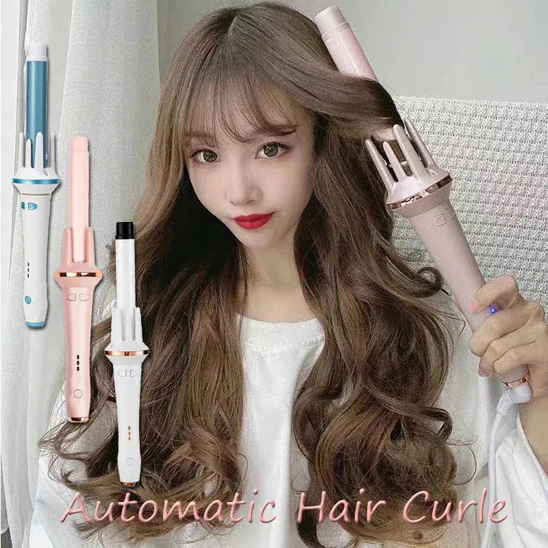 簡単操作 28mm 新品自動巻き ミニヘアアイロン 負イオン ヘアケア セラミックヘアアイロン カールアイロン 両用 前髪アイロン