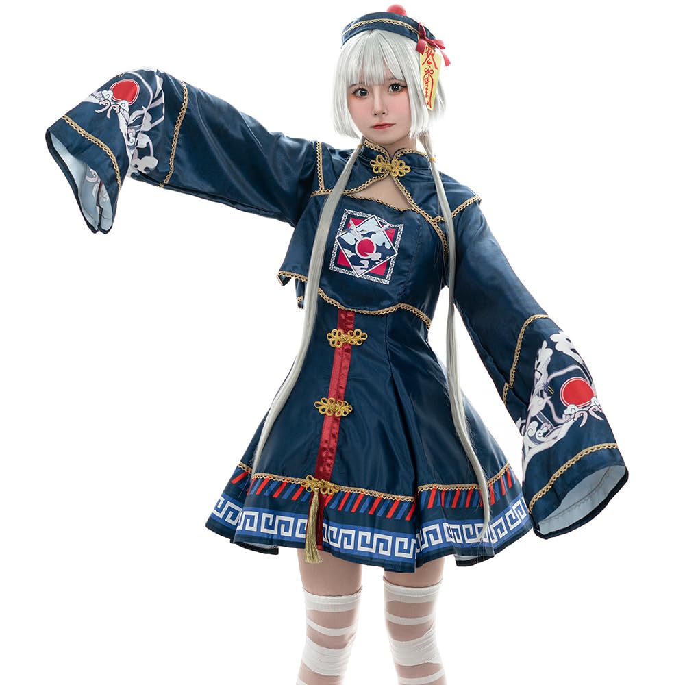 キョンシー コスプレ ゾンビ ハロウィン お揃い 大人 仮装 レディース ワンピース 長袖 人気 お札 お化け 帽子 面白い 中国 チャイナ風 イベント用30%までに制限