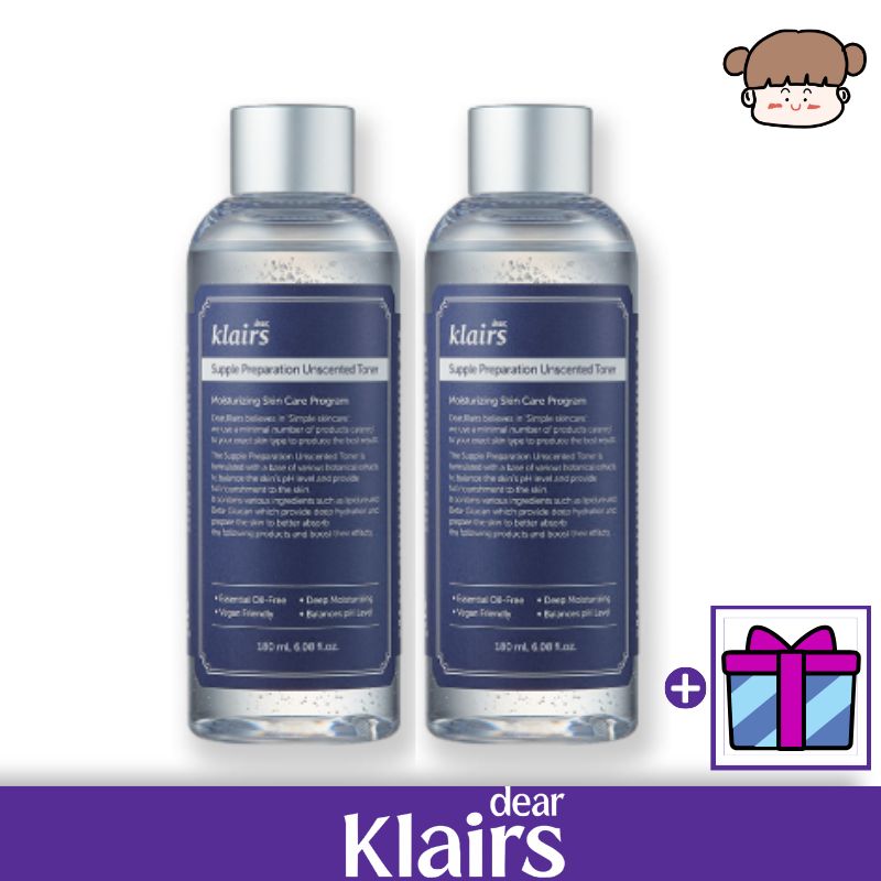 【1＋1／高保湿・低刺激】サプルプレパレーションアンセンテッドトナー, 180ml 2個／化粧水 エッセンス トナー 乾燥 肌 水分 不足 肌 つっぱり 低刺激 無香料 敏感肌 しっとり とろみ
